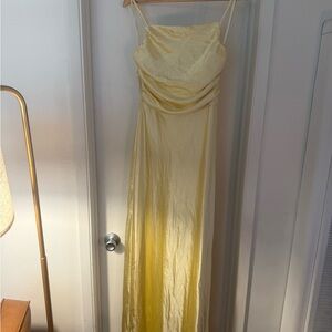 Runaway the Label Elegant Yellow Spaghetti Strap Dress